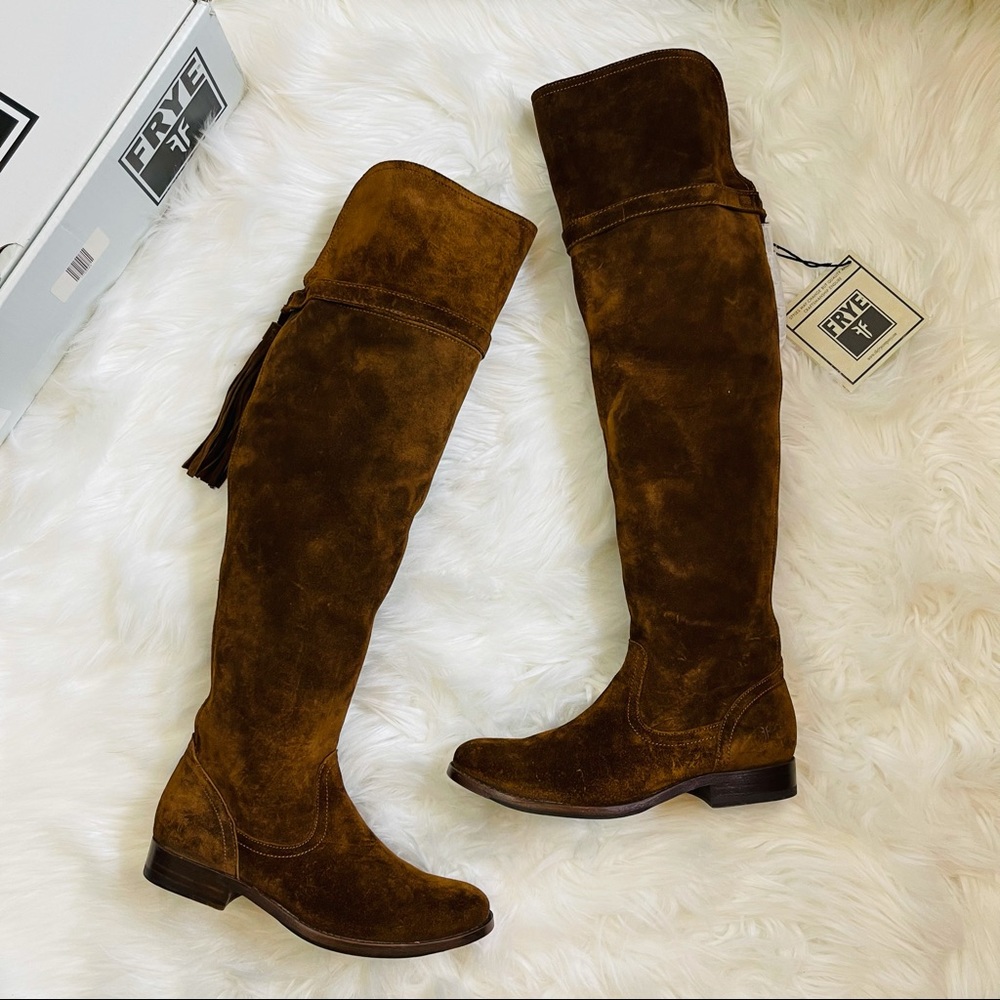 NEW Frye Molly Tassel OTK Suede Leather Over the Knee Boots Size 6